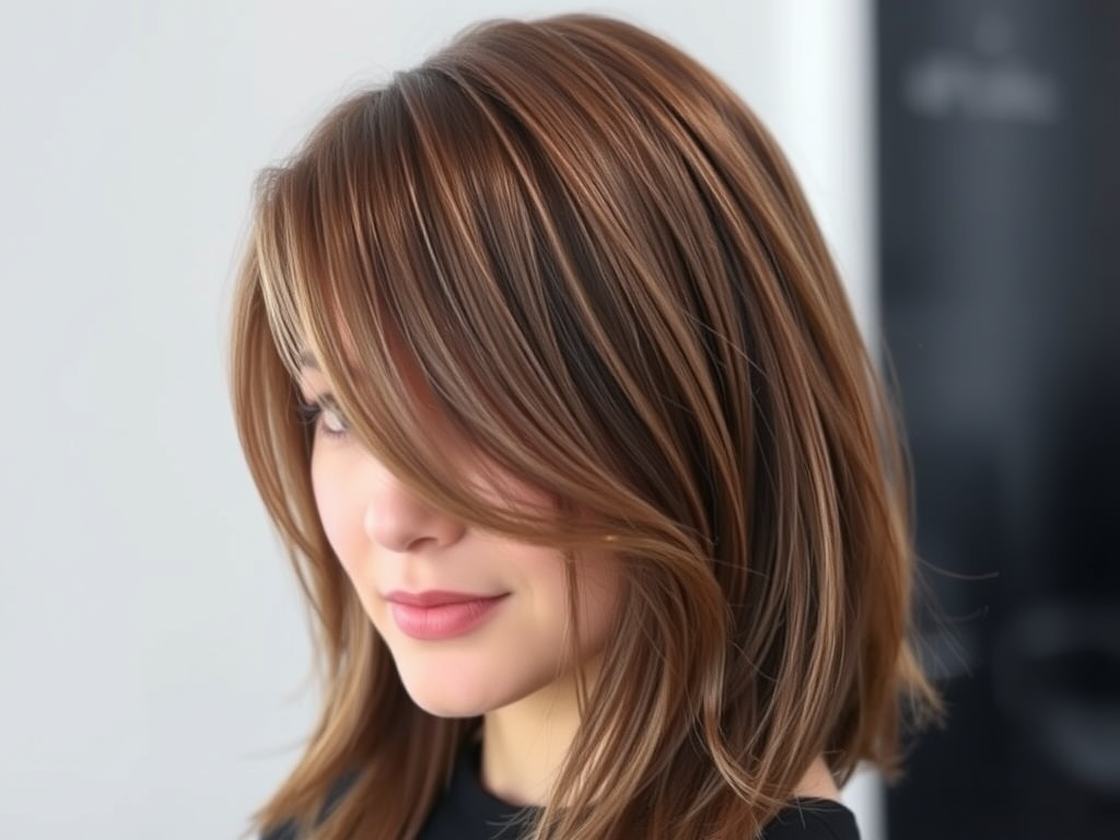 layered hairstyle adding volume to thin hair