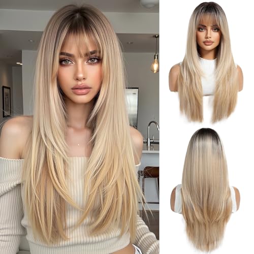 long blonde ombre wig