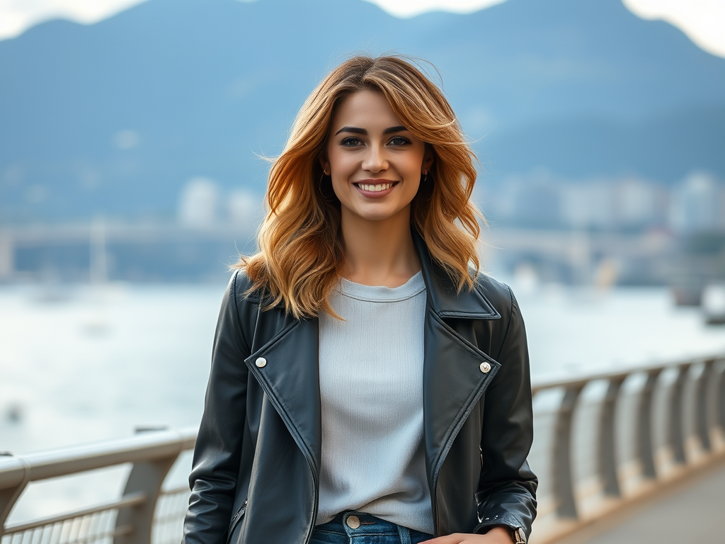 a woman wearing a wavy human hair lace wig